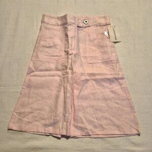 Savannah girls size 6 pink 100% linen colotte pants 2 front pockets, NWT